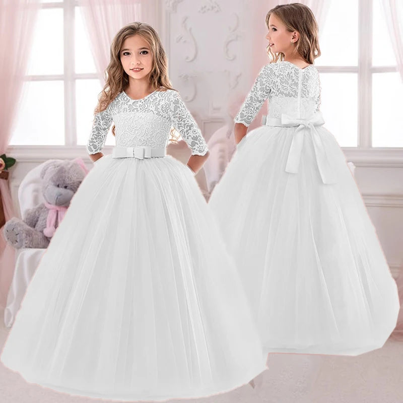 Long Bridesmaid Kids Dresses For Girls/Princess Dresses