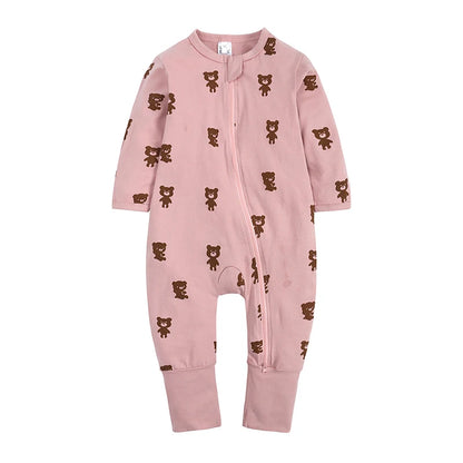 Long Sleeves Printed Baby Girl/Boy Zipper Bodysuits childrensterritory