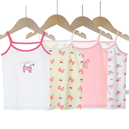 Young Girls Cartoon Design Soft Cotton Camisoles childrensterritory