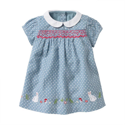 Kids Girls Cute Print Summer Casual Cotton Dresses childrensterritory
