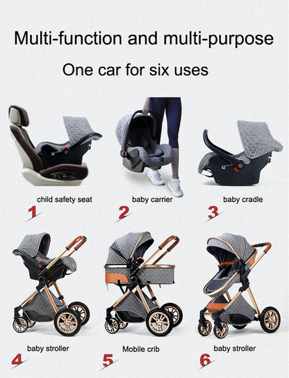 Luxury 3-in-1 High Landscape Baby Pushchair childrensterritory
