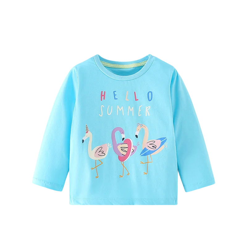 Full-Sleeve Animal Print Cotton T-Shirts For Girls childrensterritory