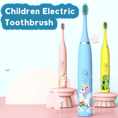 Kids Cartoon Design Electric Toothbrush With Extra Heads