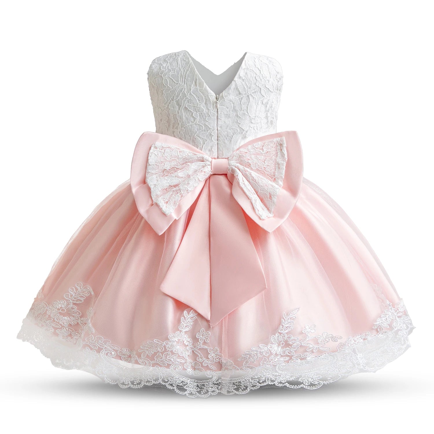 Elegant Baby Girl Big Bow Christening/Birthday Dresses