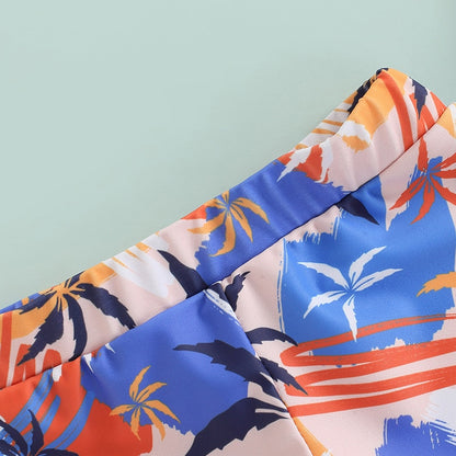Kids Boys Coconut Tree Print Summer Beach Shorts childrensterritory