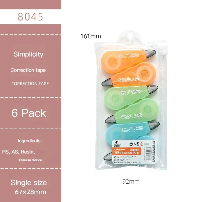 6Pcs/pack Portable Mini Correction Tapes Set childrensterritory
