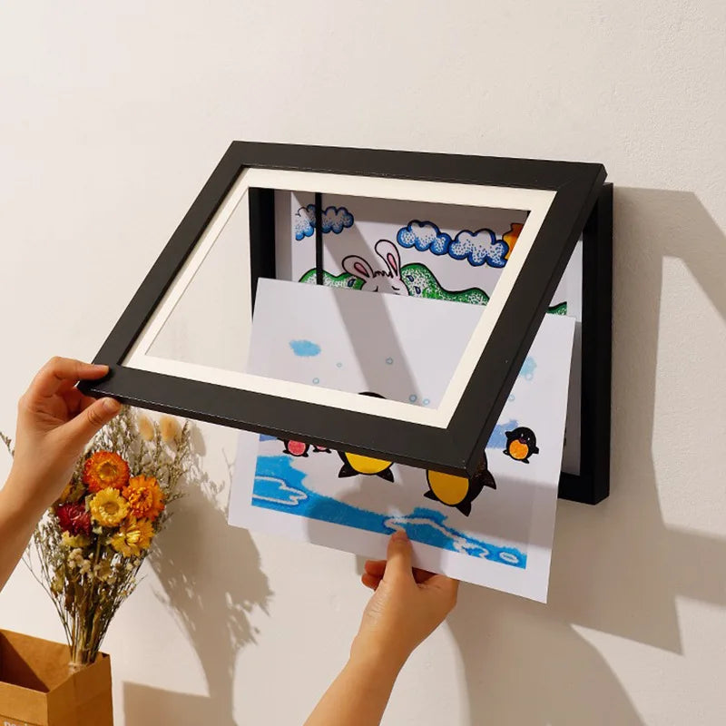 Kids Art Frames Changeable Display with Magnetic Front Open childrensterritory