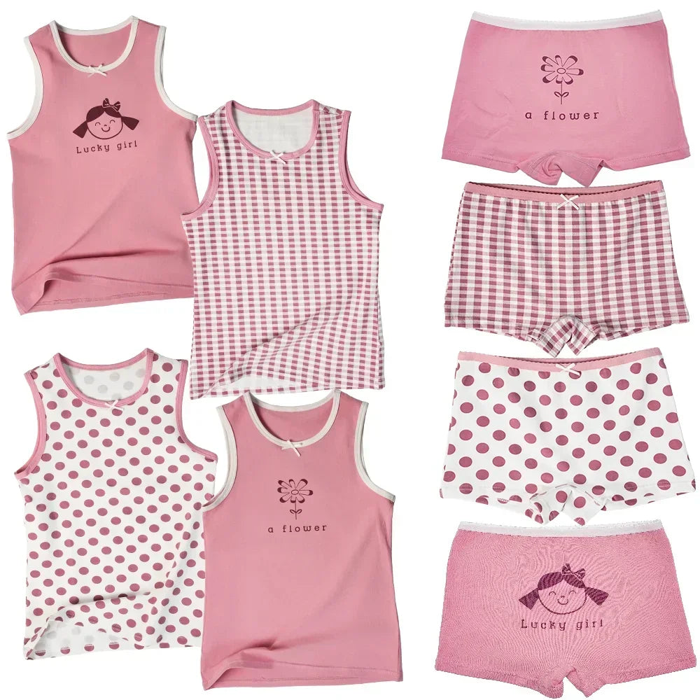 Kids Girls 8pcs Sleeveless Tank Tops and Shorts Set for Summer childrensterritory