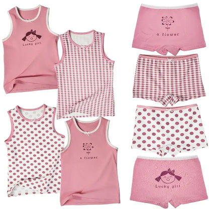 Kids Girls 8pcs Sleeveless Tank Tops and Shorts Set for Summer childrensterritory