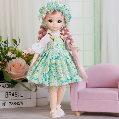 1/6 3D Eyes Girl Doll and Clothes with Multiple Removable Joints childrensterritory