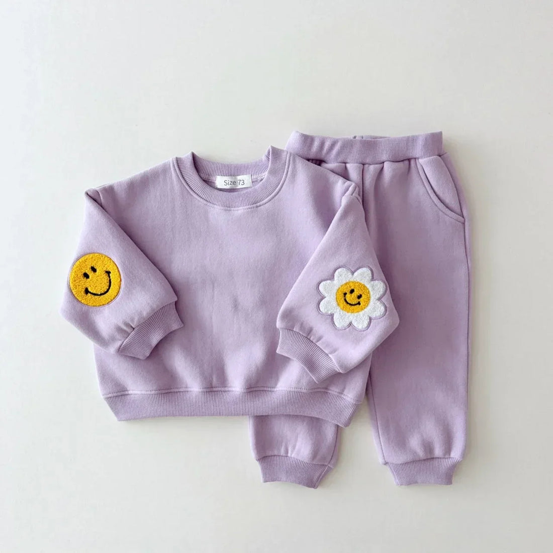 Baby Girls/Boys Patched Sweatshirt + Pants 2pcs Tracksuit