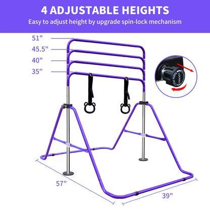Multi-Functional Horizontal Gymnastic Bar with Bear Rings childrensterritory