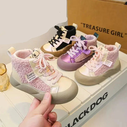 Kids Girls High Top Warm Sneakers New Collection childrensterritory
