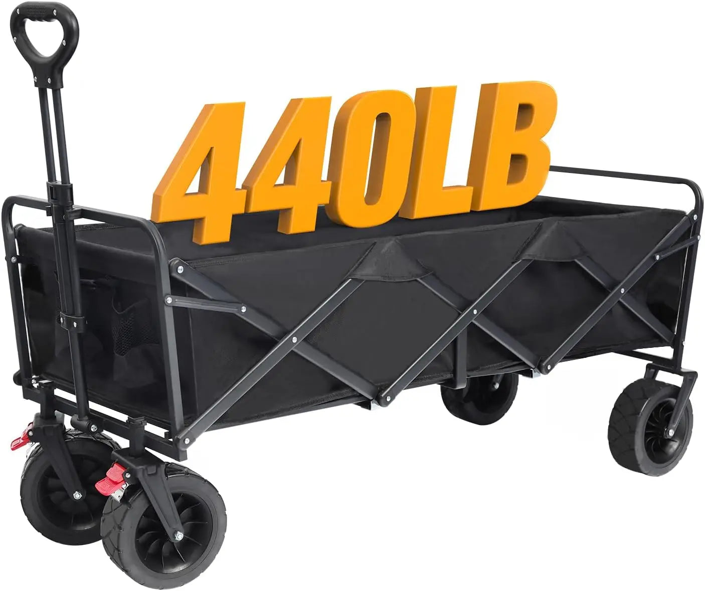 A Robust, Foldable Utility Garden Cart with Large All-terrain Wheels childrensterritory