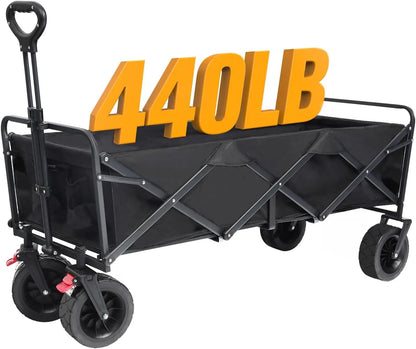 A Robust, Foldable Utility Garden Cart with Large All-terrain Wheels childrensterritory
