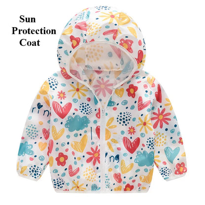 Toddler Girl Boy Hooded Sunscreen Outwear/Jacket childrensterritory