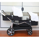 Luxury Pu Leather Twin Baby Strollers childrensterritory