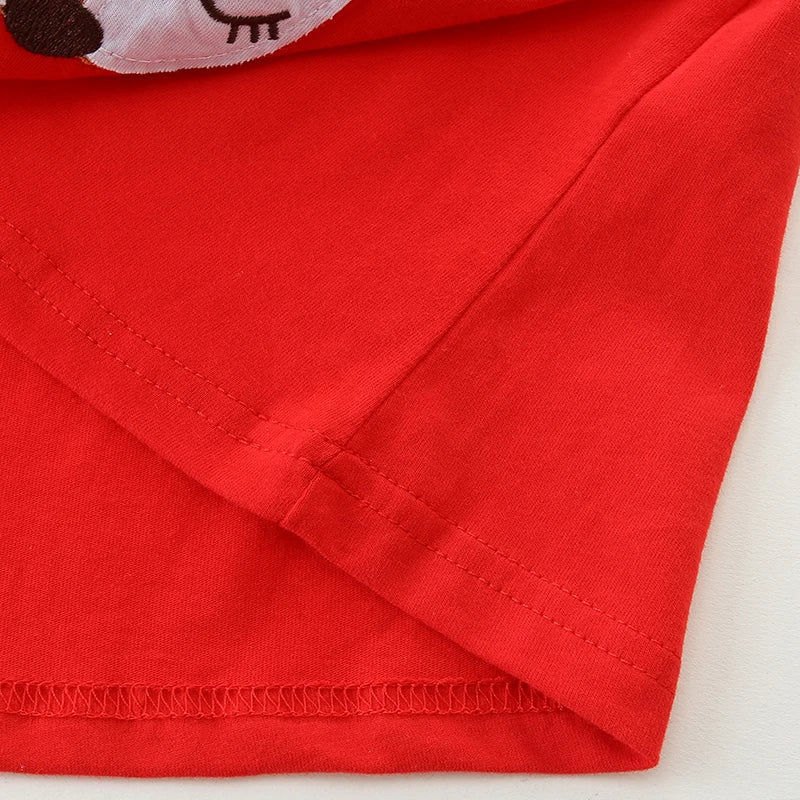 Girls’ Stylish Cartoon-Design Long-Sleeve Casual Dresses