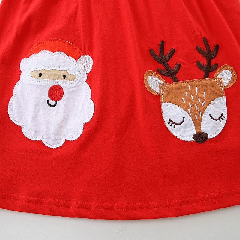 Girls’ Stylish Cartoon-Design Long-Sleeve Casual Dresses