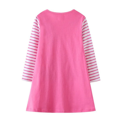 Kids Girls Preppy Style Cartoon Embroidery Princess Dresses childrensterritory