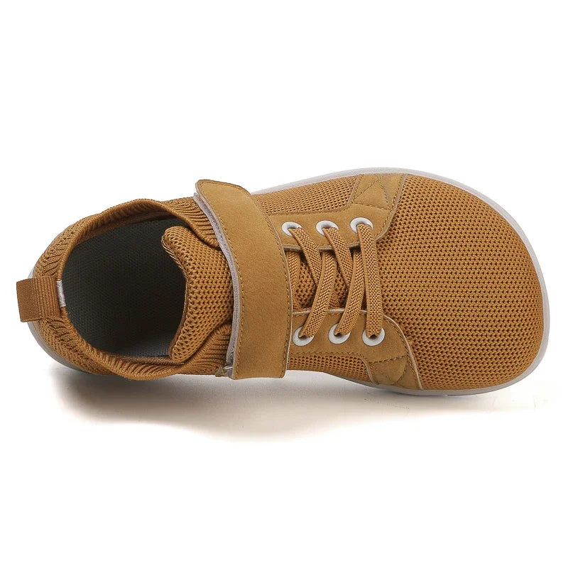 Grey Striped Soft Barefoot Shoes For Boys And Girls childrensterritory