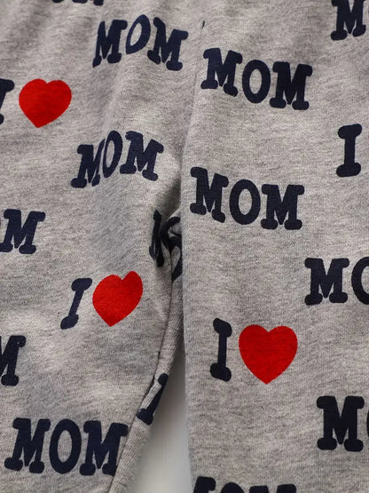 Cartoon and Letter Print Toddler Boys Girls Pajamas Sets childrensterritory