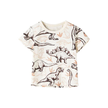 Half-Sleeves Cartoon Print Summer Casual Tops For Girls childrensterritory