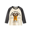 Rugby Letter Print Kids Boys Bottoming Cotton T-shirts childrensterritory