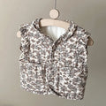 Kids Sleeveless Cotton-padded Printed Warm Coats childrensterritory