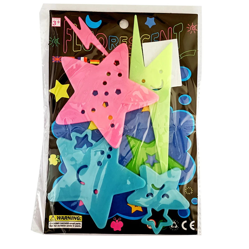 Glow in the dark Cartoon Butterfly Stars Wall Decals childrensterritory