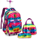 Kids 3pcs Rolling School Backpack Set with Lunch Bag and Pencil Case childrensterritory