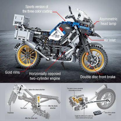 City Motorcycle Building Blocks Toy Set For Kids