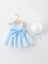 Floral Print Bow Design Baby Girl Beach Summer Dresses childrensterritory