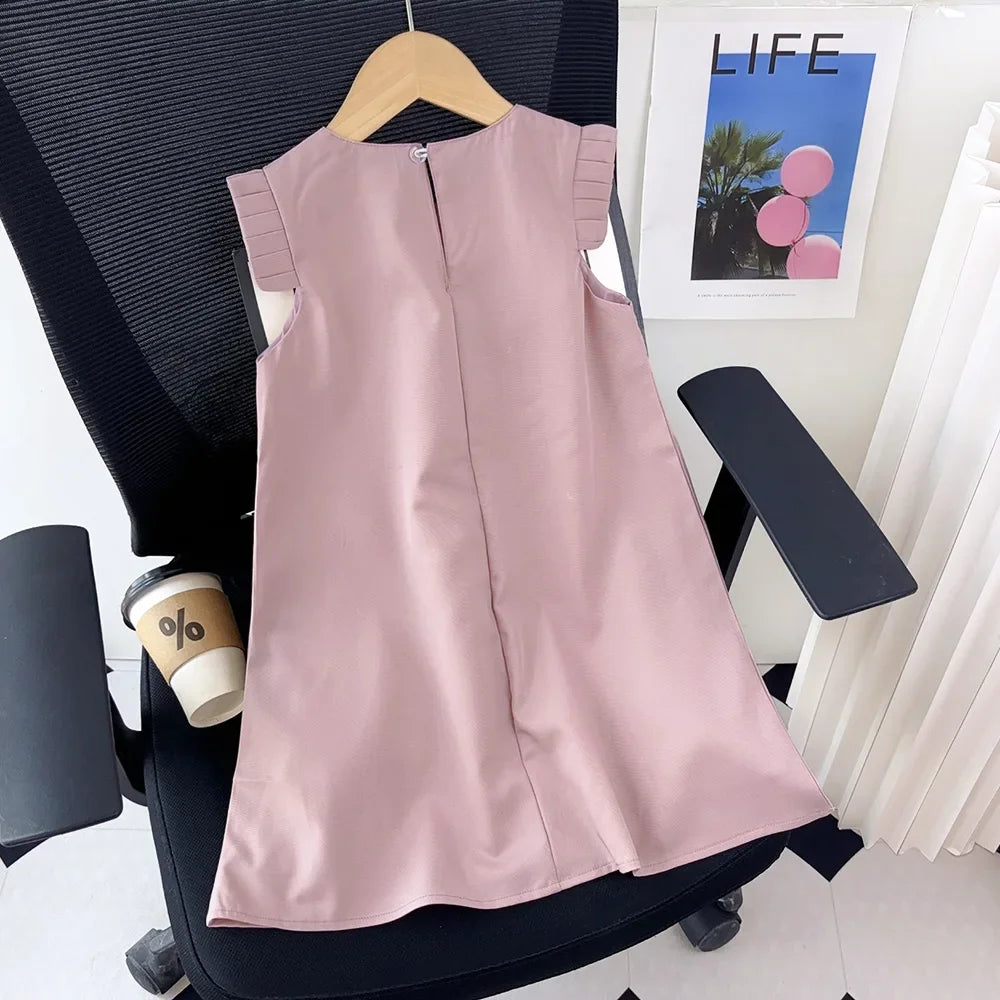 3D Flower Design Kids Girls Summer Party Dresses childrensterritory