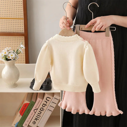 Girls’ Long-Sleeved Casual Winter Clothing Set childrensterritory