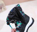 Kids Fashion Printed Warm Fur long Zipper Boots childrensterritory