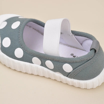 Cute Polka Dot Soft Soled Kids Canvas Indoor Sneakers childrensterritory
