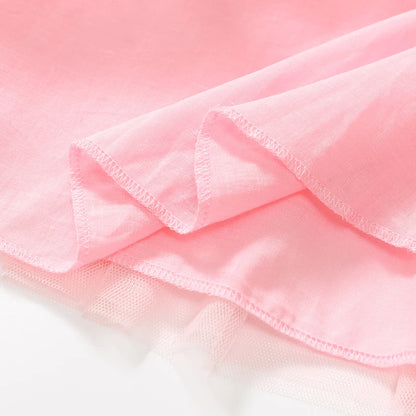 Girls Pink Cartoon Print Summer Princess Dresses childrensterritory