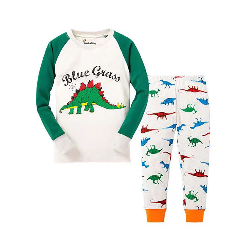 Long-Sleeved Cartoon Print Autumn Kids Clothing Set