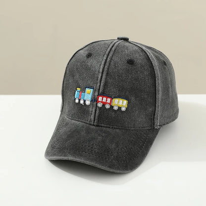 Cartoon Trains Embroidered Summer Sports Hats for Kids childrensterritory