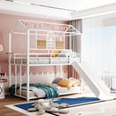 Kids' High Quality Twin Over Twin Metal Bunk Bed with Slide childrensterritory