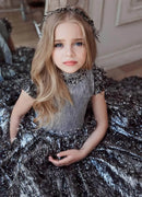 Kids Girls Puffy Glitter Pearls Wedding Pageant Gowns childrensterritory
