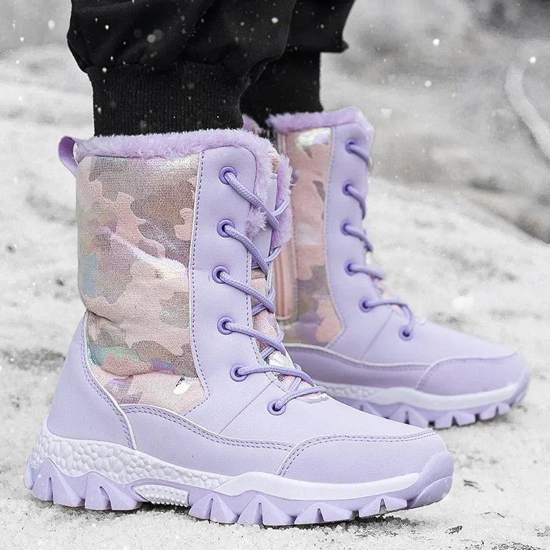 Long Plush Thickened High-Top Snow Boots for Kids childrensterritory