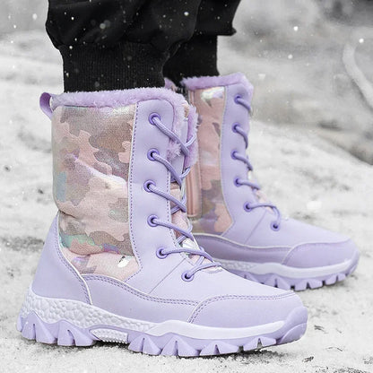 Long Plush Thickened High-Top Snow Boots for Kids childrensterritory