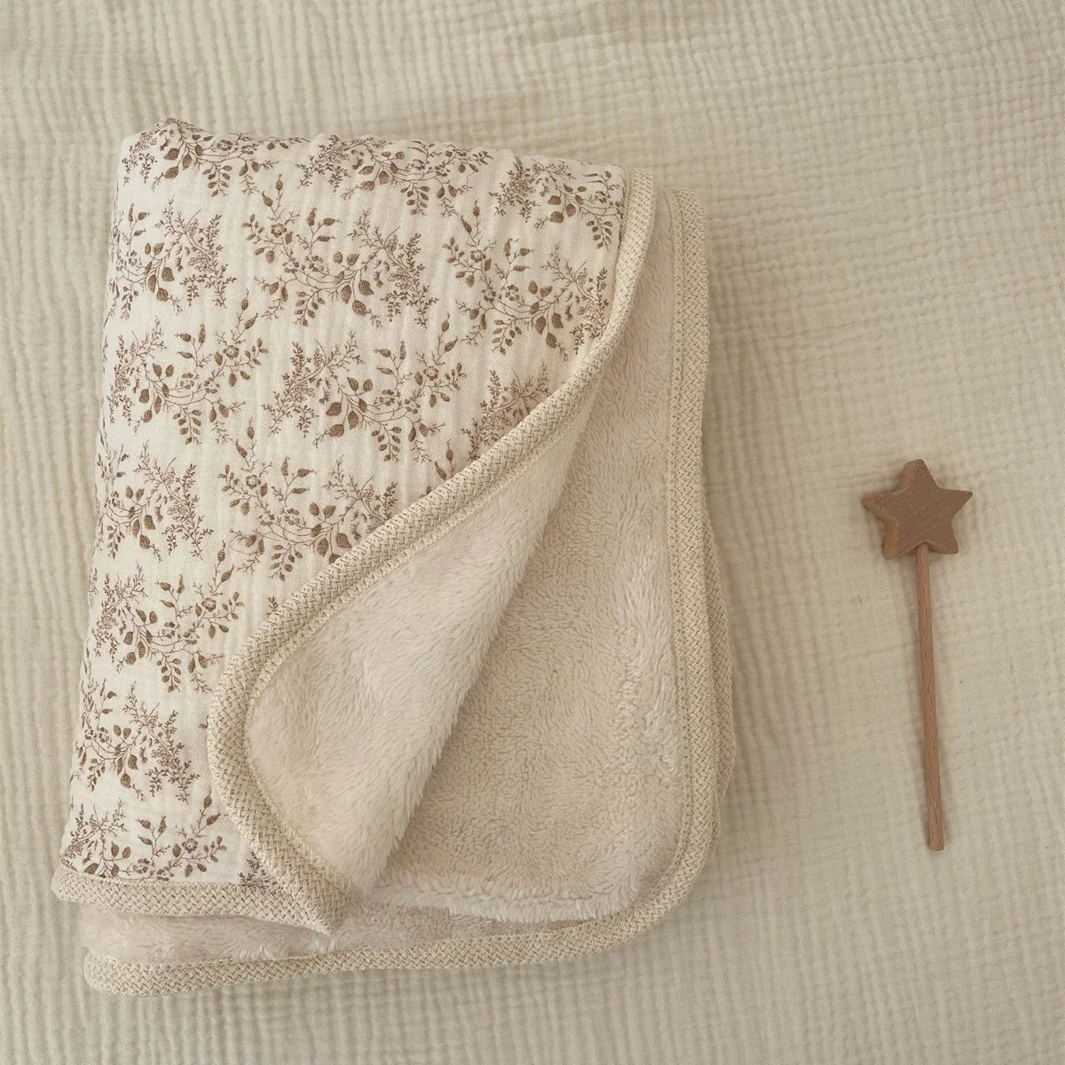 Floral Print Muslin Cotton Winter Ins Baby Blankets childrensterritory