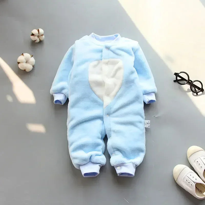Soft Flannel Warm Printed Baby Romper for Winter