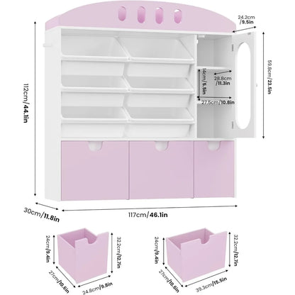 Big Toy Organizer with Six Toy Bins and Three Drawers childrensterritory