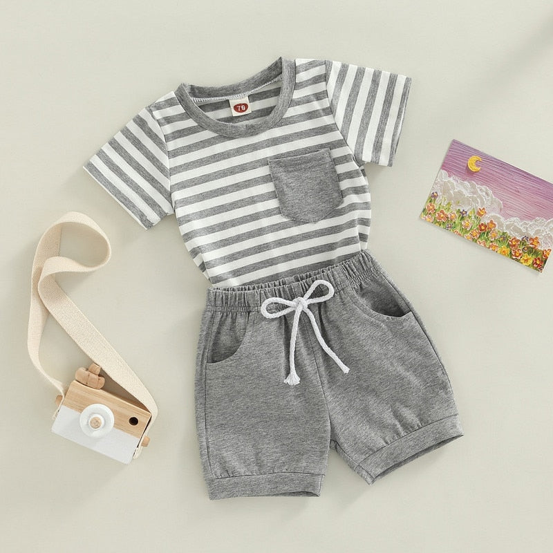 Baby Boys Short Sleeve Tops and Shorts Set for Summer childrensterritory
