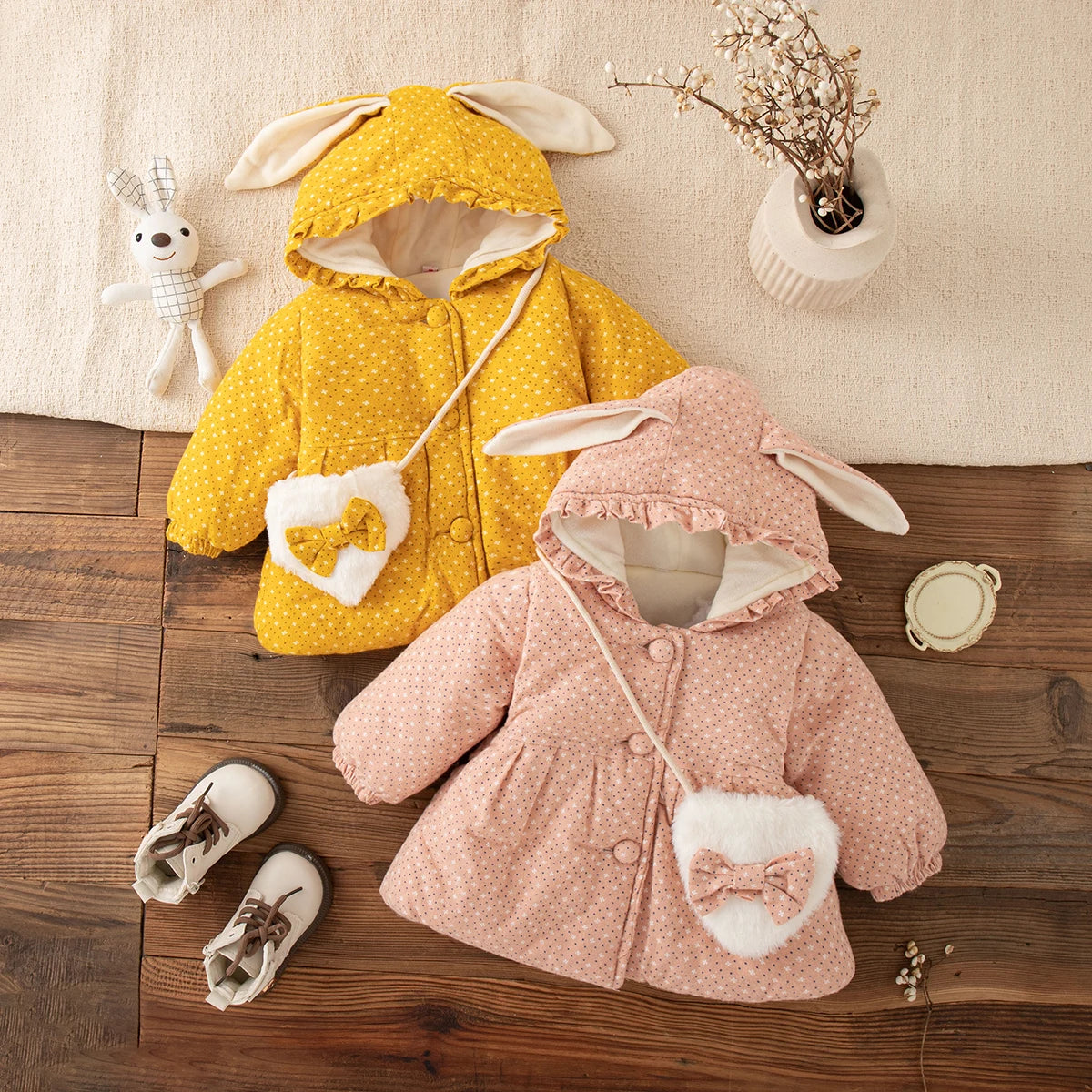 Girls Cartoon Design Winter Warm Jackets