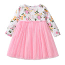 Girls Long Sleeves Floral Princess Mesh Dresses childrensterritory